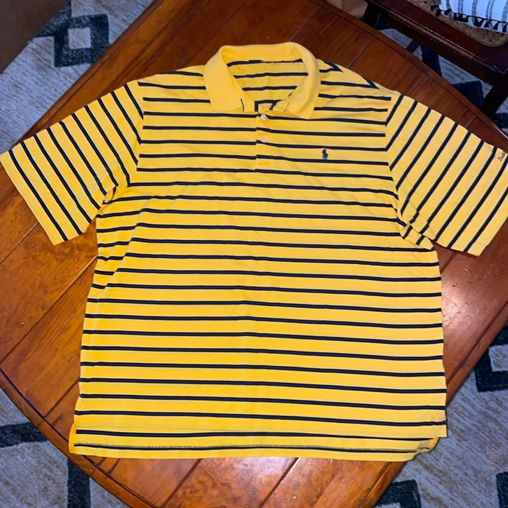 Polo Golf, Ralph Lauren Men’s golf polo, XXL, yellow and navy blue